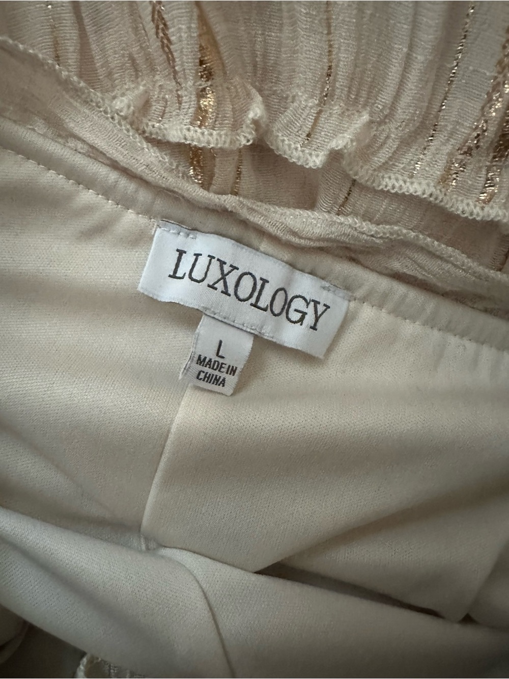 Luxology Cream Tiered Maxi Dress with Tie Waist - Picture 6 of 7